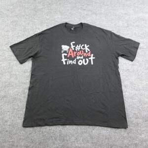 FAFO Shirt Mens 3XL Black Graphic Tee Crew Neck Relaxed Fit